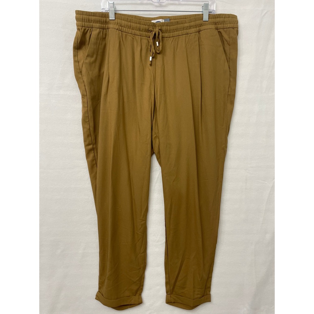 Old Navy Jogger Pants XL Brown Elastic Waist Drawstring Cuffed Pull-on